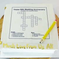 Anniversary cake - Crossword Book Cake